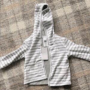NWT Ralph Lauren Gray and White Striped Sweatshirt